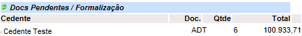 Figura 10 - Docs Pendentes / Formalização 