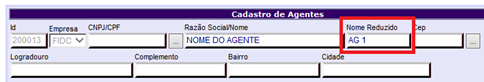 Figura 5 - Configuração Nome Agente