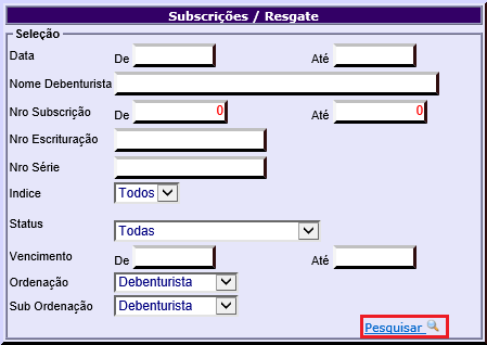 Figura 2 - Parâmetros de Pesquisa