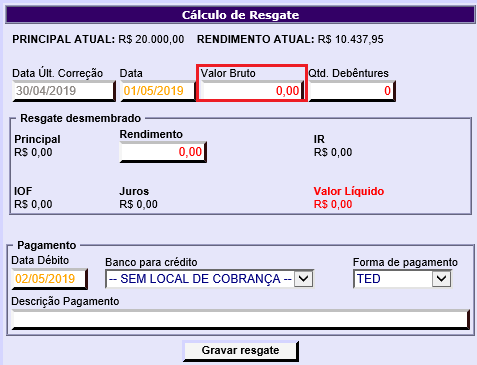 Figura 5 - Informar valor