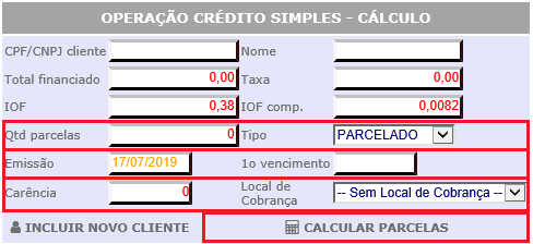 Figura 9 - Informações da Operação