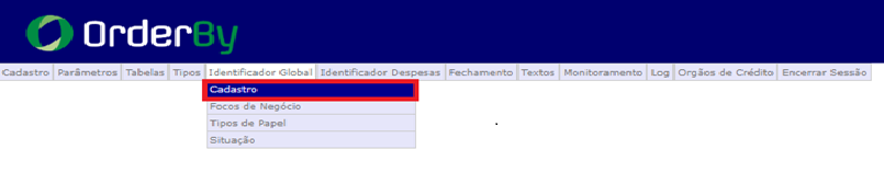 Figura 3 - Pesquisa pelo Cadastro do Identificador Global