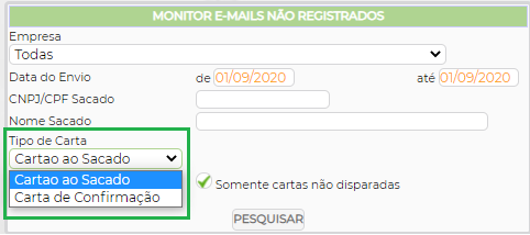 Figura 2 – Parâmetros de Pesquisa