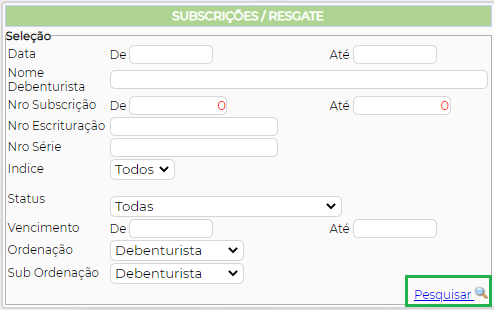 Figura 2 – Tela de Pesquisa de Subscrições