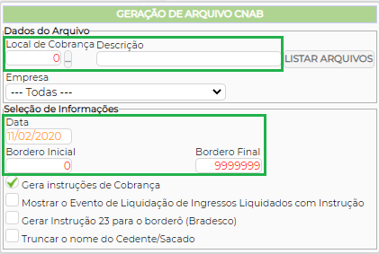 Figura 2 - Seleção e informações