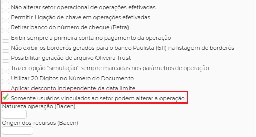 Figura 1 - Ativação da funcionalidade