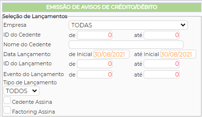 Figura 21 - Emissão de Avisos