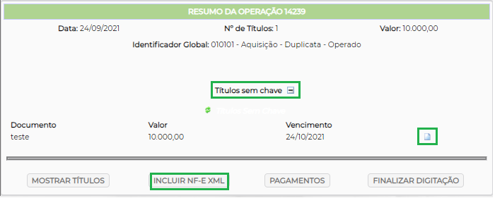 Figura 8 - Resumo da Operação