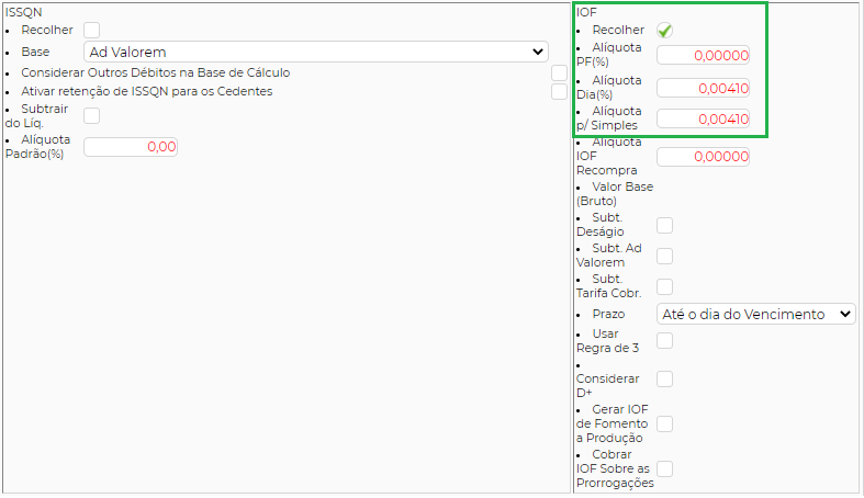 Figura 2 - Alteração das Aliquotas no quadro IOF