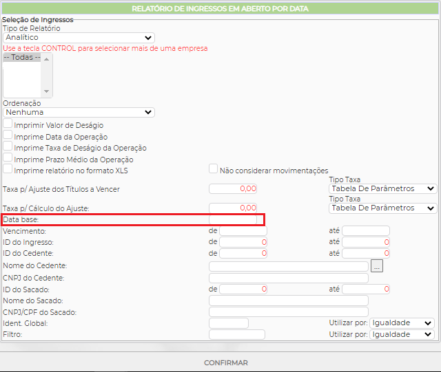 Figura 2 – Informar a data de pesquisa.