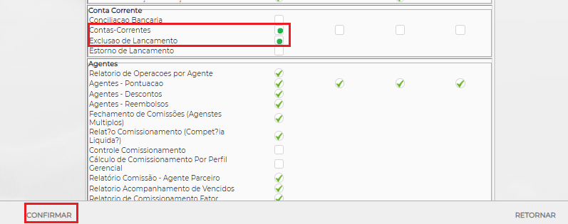 Figura 2 – Permissão para o usuário