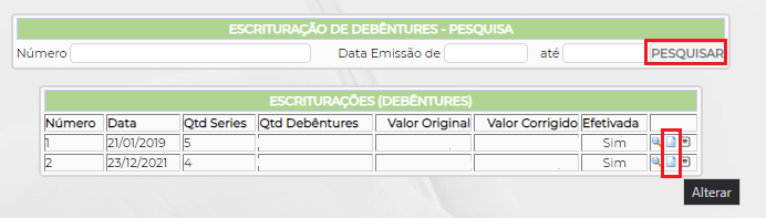 Figura 2 – Alterar Escrituração