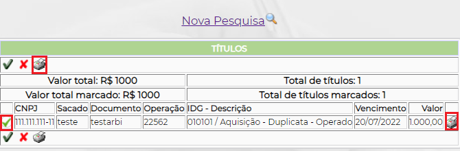 Figura 5 – Seleção e emissão do boleto.