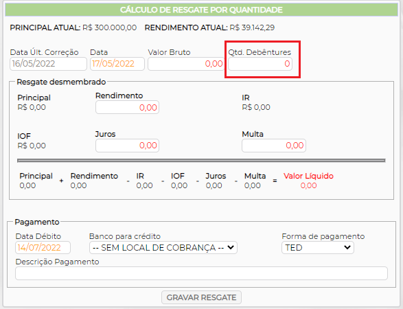 Figura 5 – Informa quantidade.