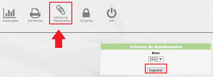 Imagem 5 - Informe de Rendimentos.