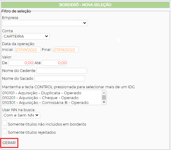 Figura 2 – Parametrização