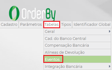 Figura 1 – Local para configuração do evento no Config