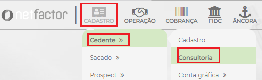 Figura 1 – Caminho Cadastro de Consultoria.