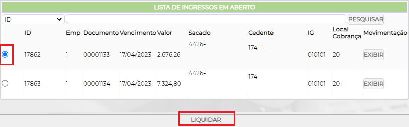 Figura 9 – Seleção do título.