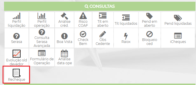 Figura 6 - Consulta Recheque por dentro de operação