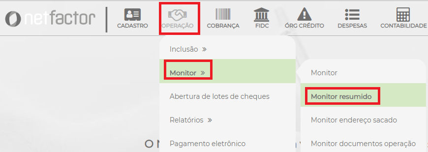 Figura 1 – Caminho Monitor resumido