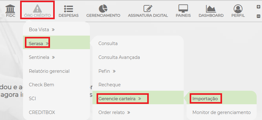 Figura 9 – Importação.