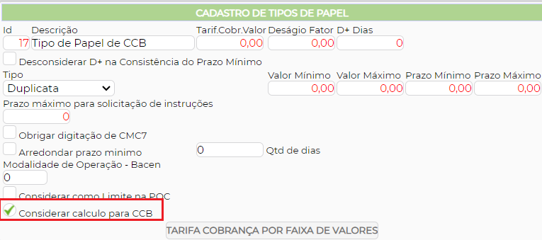 Figura 1 – Configuração Tipo de Papel