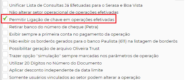 Figura 1 - Parametrização de permissão