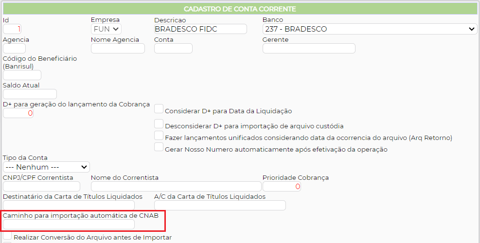 Figura 2 - Configuração do caminho para importação