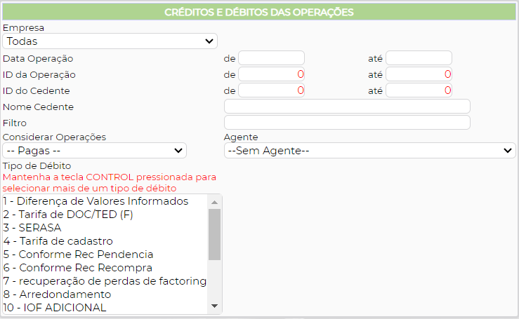 Figura 2 - Tela de emissão do Relatório